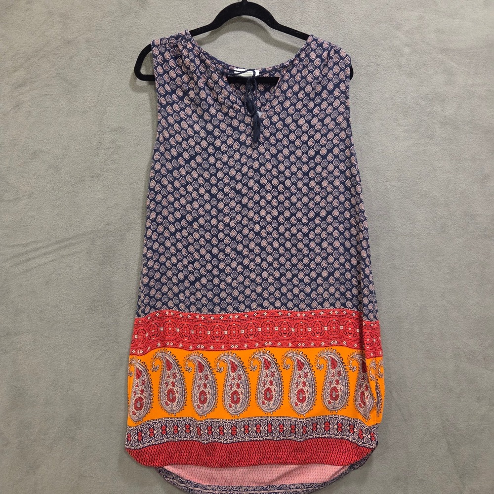 Beachlunchlounge Tunic Paisley Dress Women's Large Boho Beach Casual
